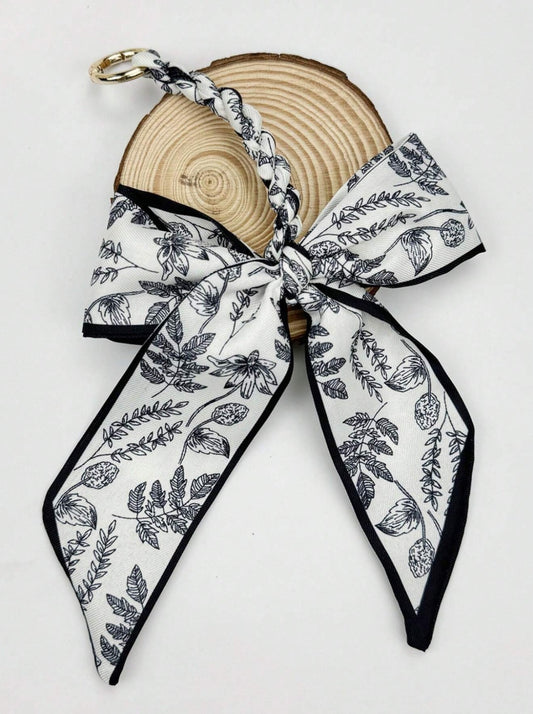 Simple Leopard Print Bowknot Bag - Keychain