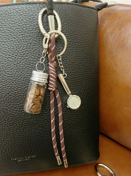 Iced Americano Coffee Paired With Coffee Bottl- Keychain