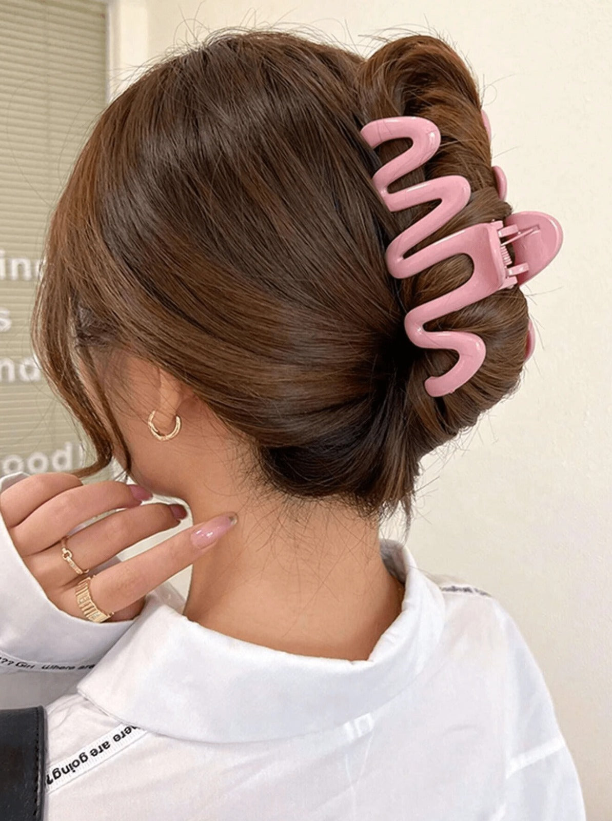 Plastic Wave Pattern Hair Clips - 3pcs set