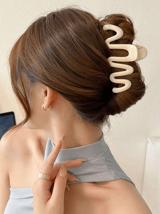 Plastic Wave Pattern Hair Clips - 3pcs set