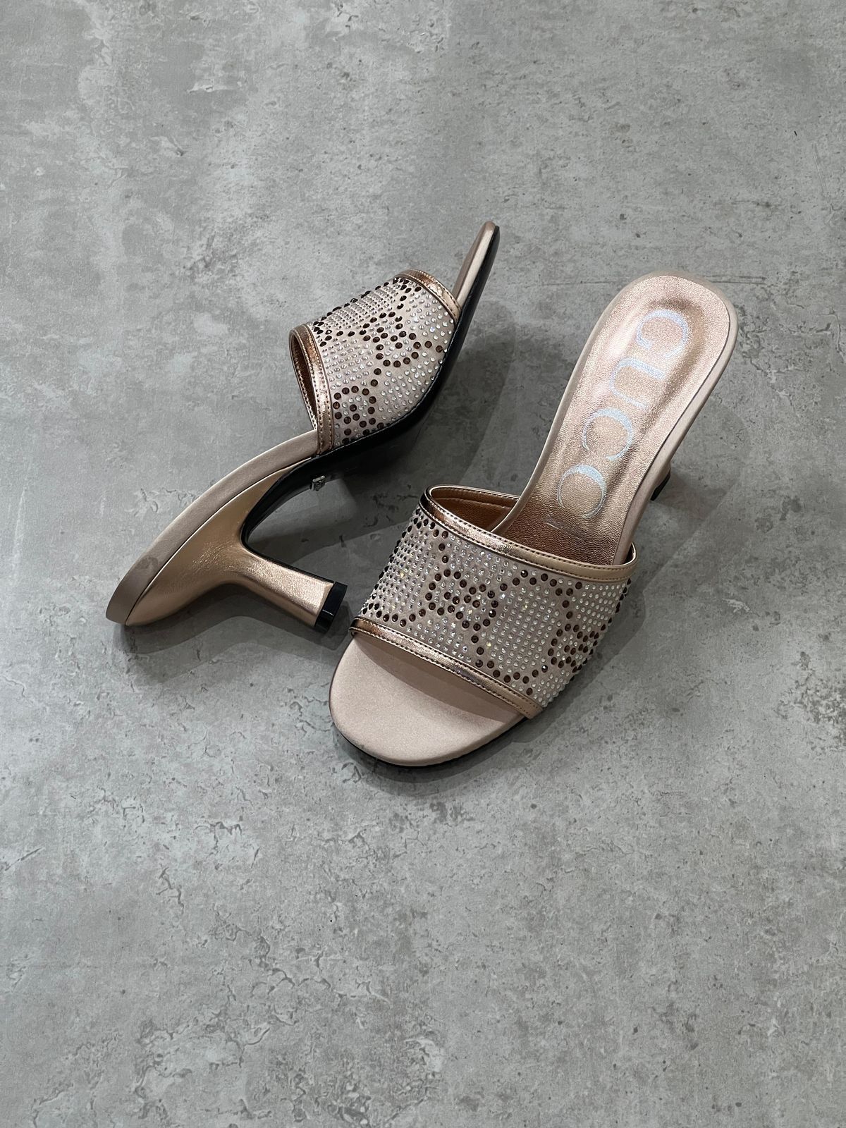 GG Crystal Embellished Sandals - GUCCI