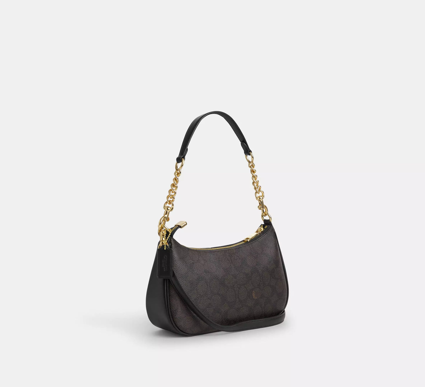 Coach Teri Shoulder Bag In Signature Canvas - Dark Brown premium Dupe