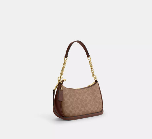 Coach Teri Shoulder Bag In Signature Canvas - Brown