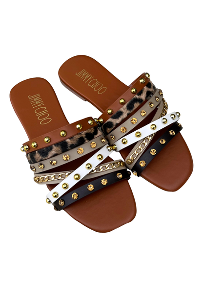Fioure Studded Flat Slippers - Jimmy Choo
