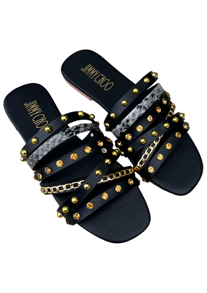 Fioure Studded Flat Slippers - Jimmy Choo