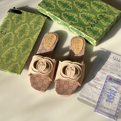 Gucci - Interlocking G Canvas Slides