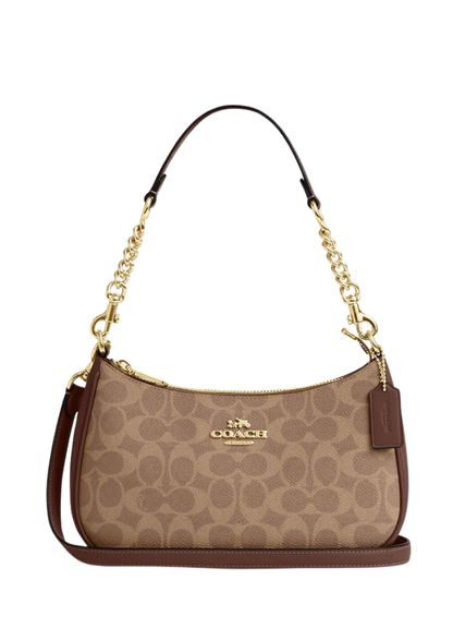 Coach Teri Shoulder Bag In Signature Canvas - Brown