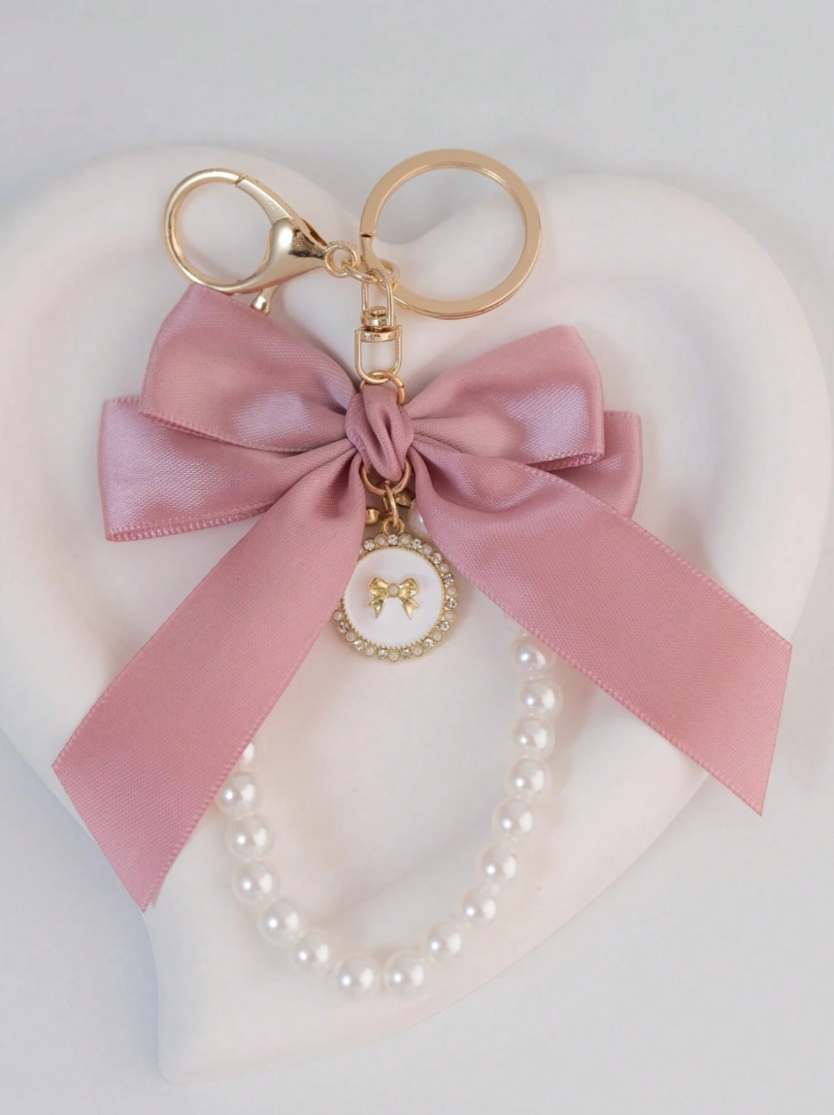 Pearl Bow Bag Charm - keychain
