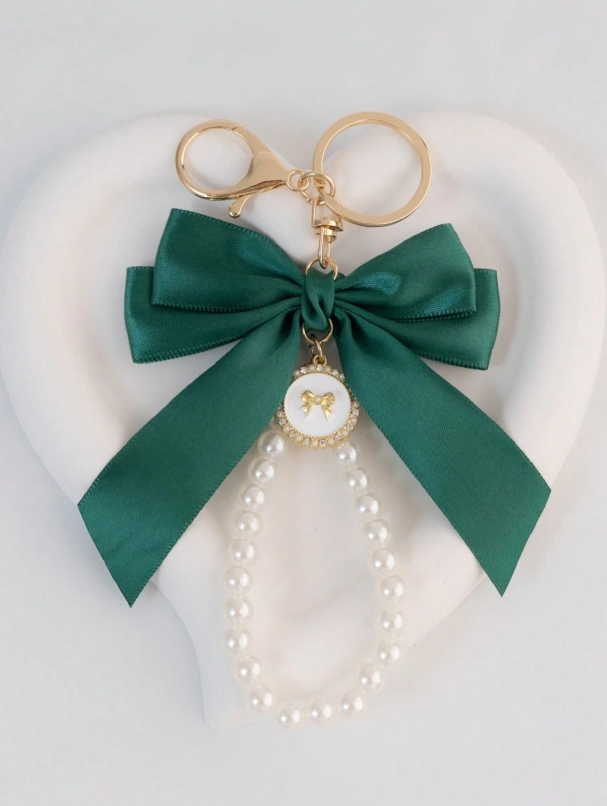 Pearl Bow Bag Charm - keychain