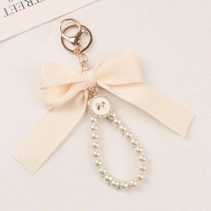 Pearl Bow Bag Charm - keychain