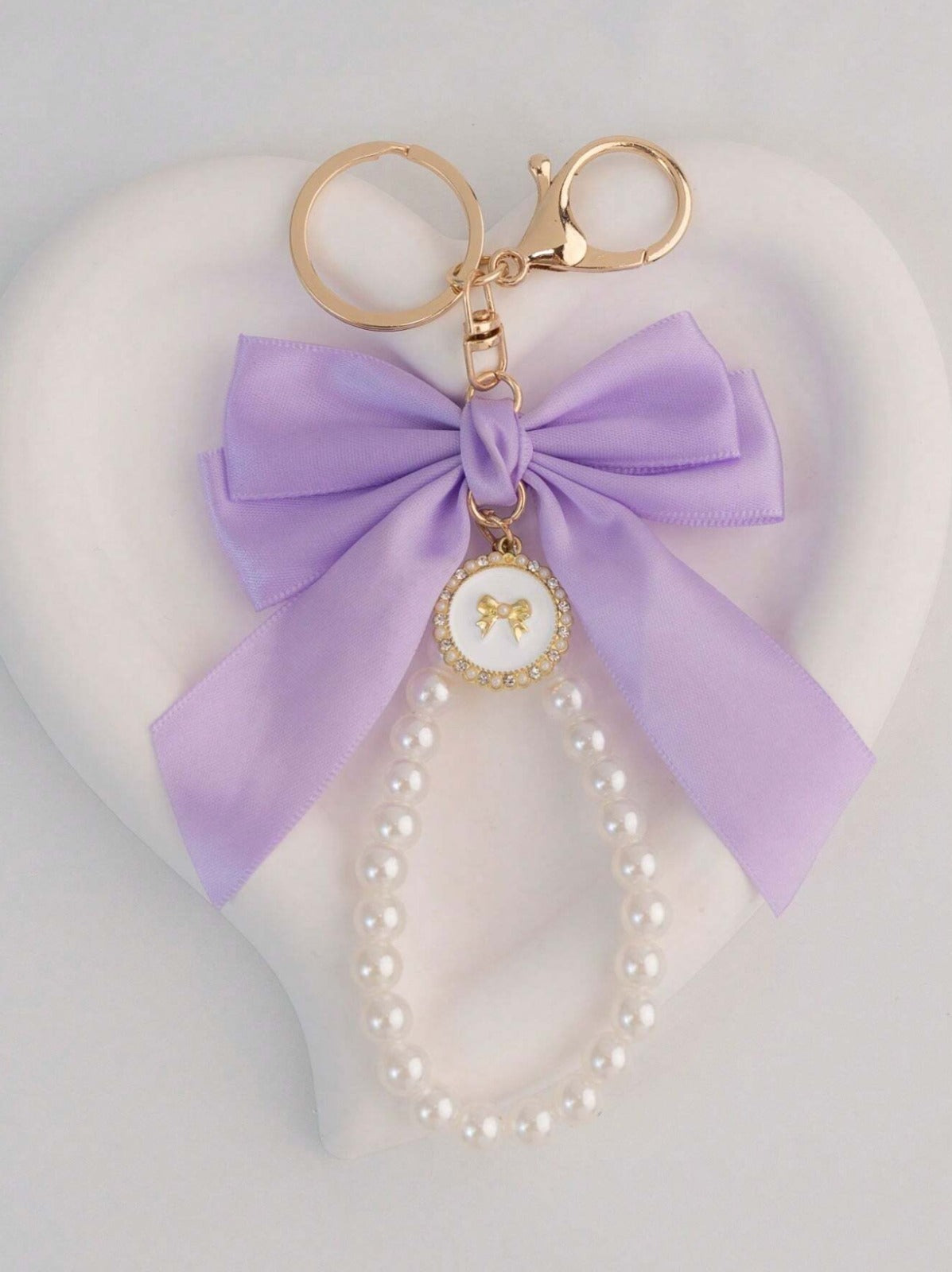 Pearl Bow Bag Charm - keychain