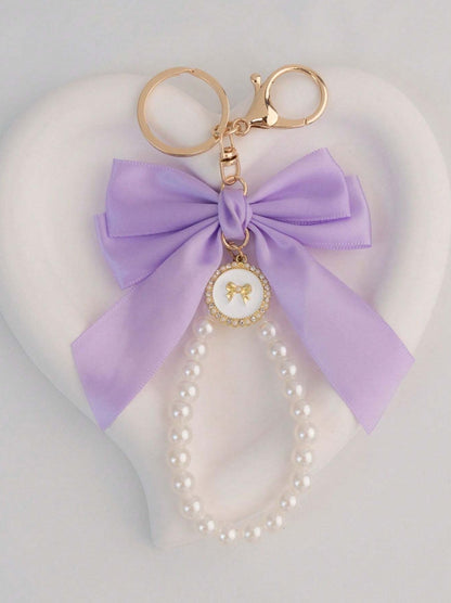 Pearl Bow Bag Charm - keychain