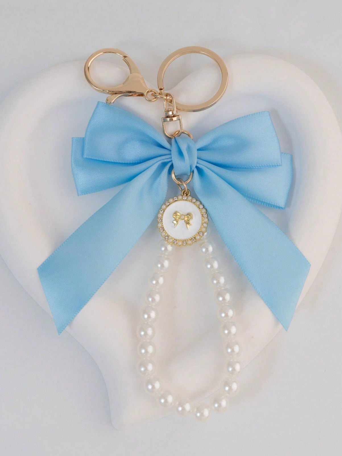 Pearl Bow Bag Charm - keychain