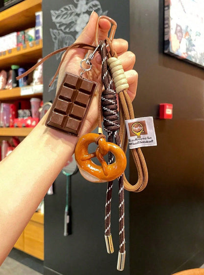 Bread Woven Rope Chocolate Bag Pendant - Keychain