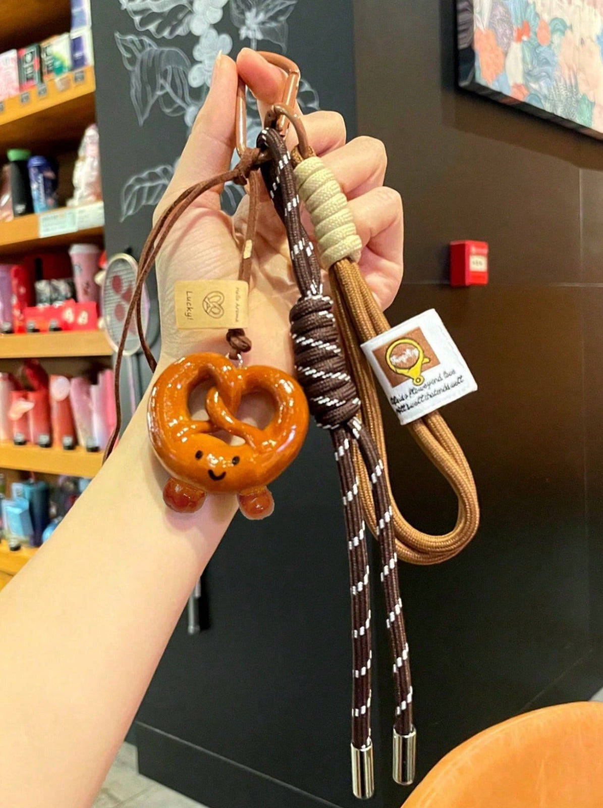 Bread Woven Rope Chocolate Bag Pendant - Keychain