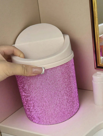 Decorated Makeup Trash Can - Organizer