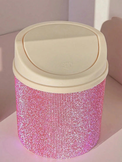 Decorated Makeup Trash Can - Organizer