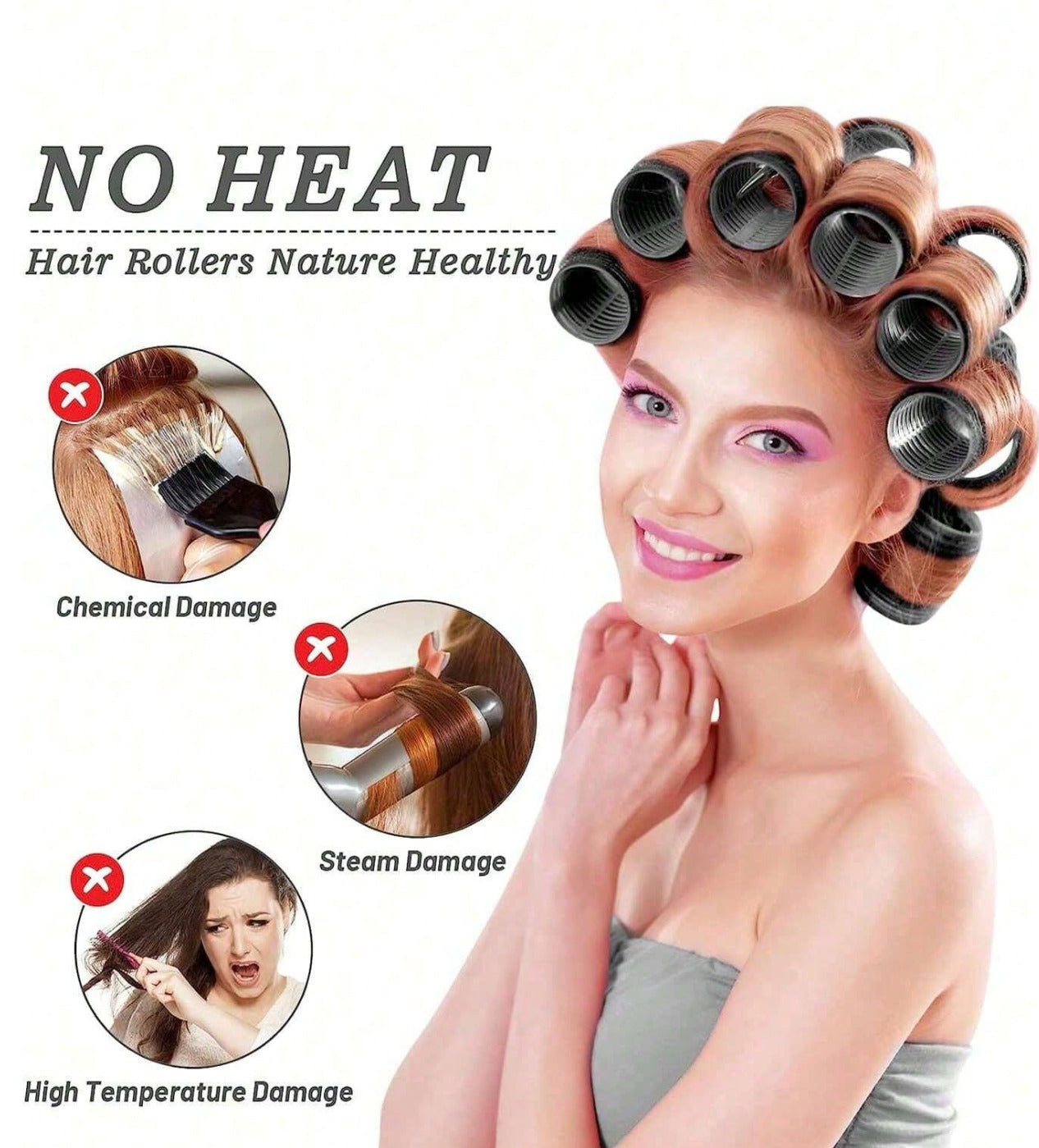 Large Size Hair Rollers With Clips 18pcs/Set - Hair Tools