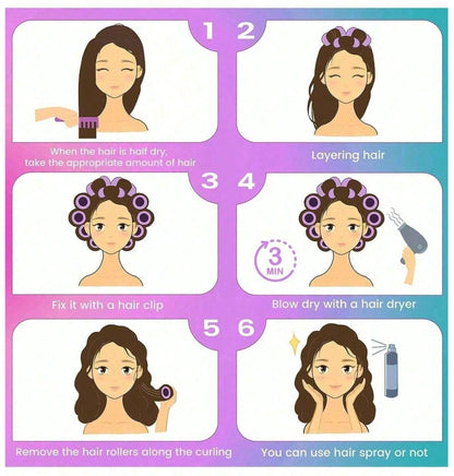 Large Size Hair Rollers With Clips 18pcs/Set - Hair Tools