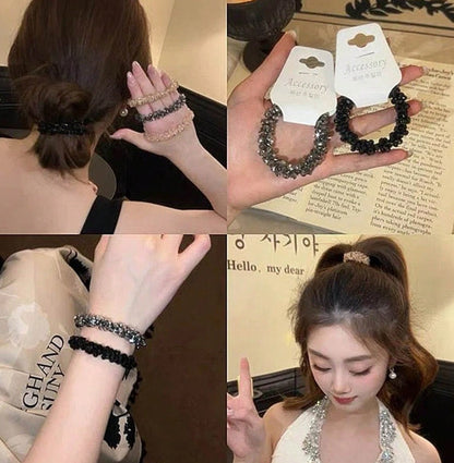 Crystal Beaded Hair Scrunchies/Headband