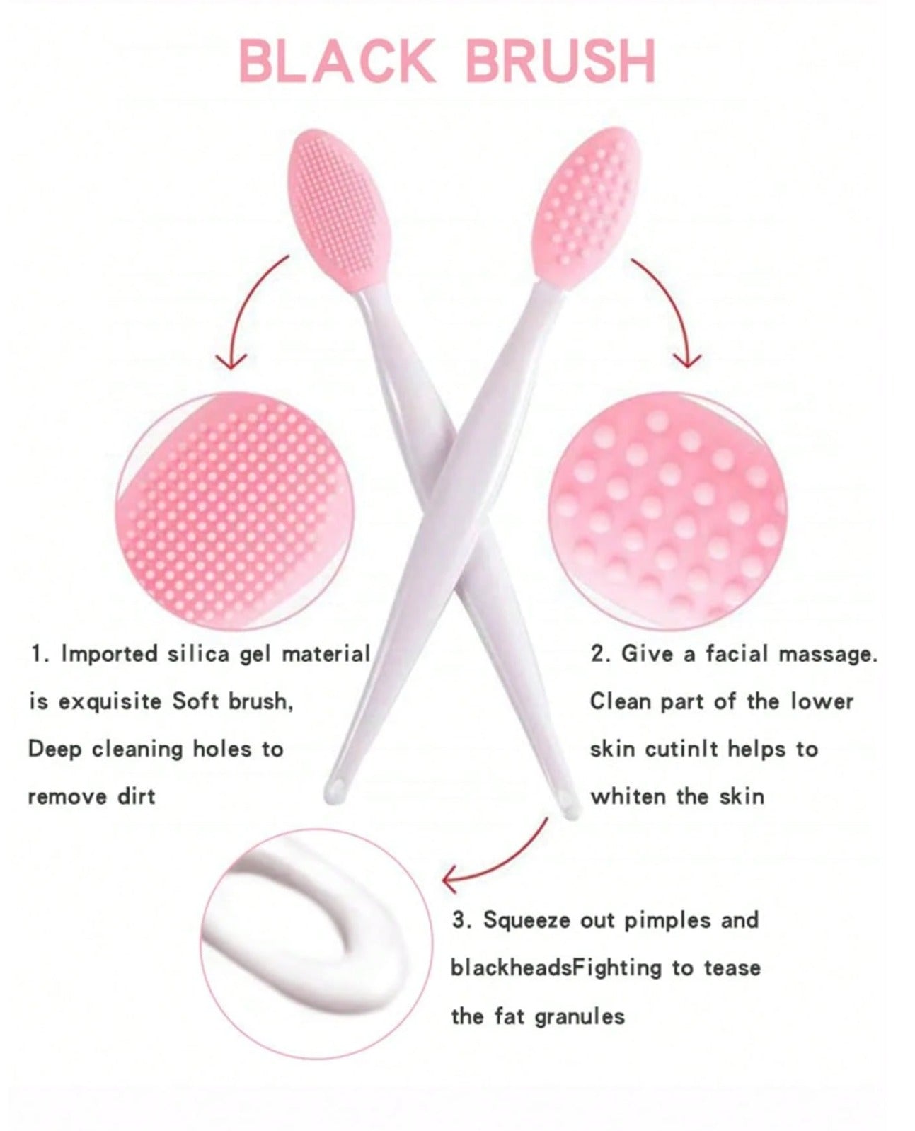 Lip Exfoliator Brush Double Sided Silicone