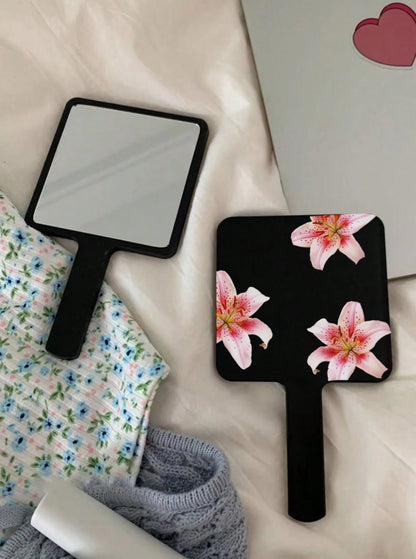Floral Print Square Makeup Mirror
