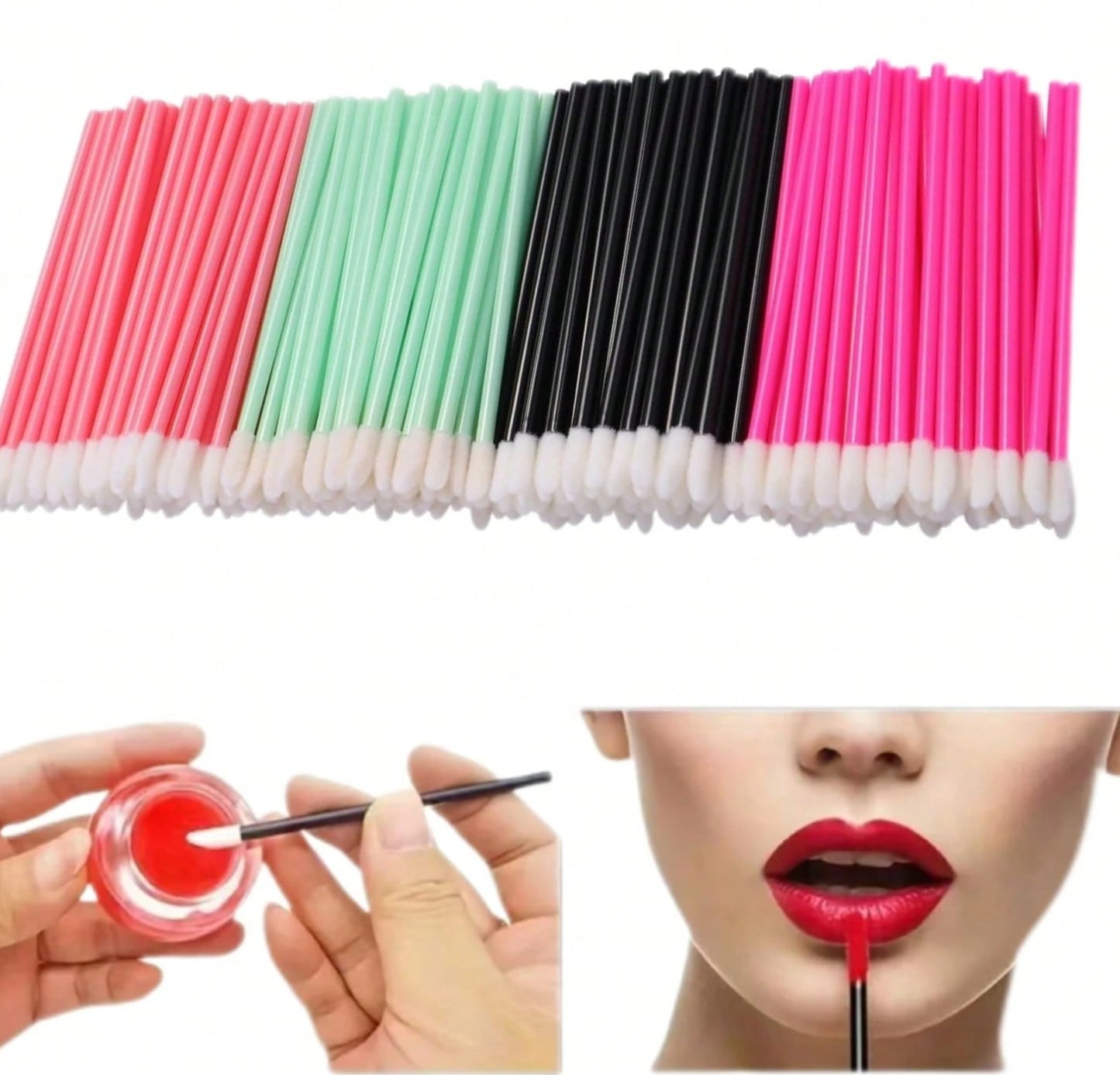 Disposable Lip Brush Stick/Mascara Brush - 50pcs Set