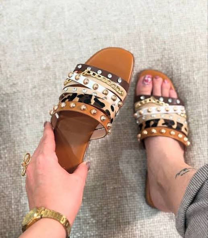 Fioure Studded Flat Slippers - Jimmy Choo