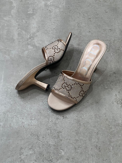 GG Crystal Embellished Sandals - GUCCI