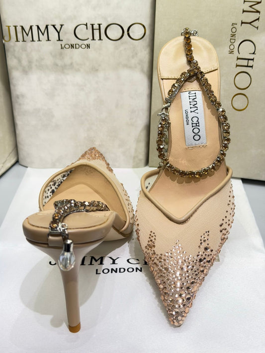 Saeda 100 Crystal Mesh Pumps - JIMMY CHOO
