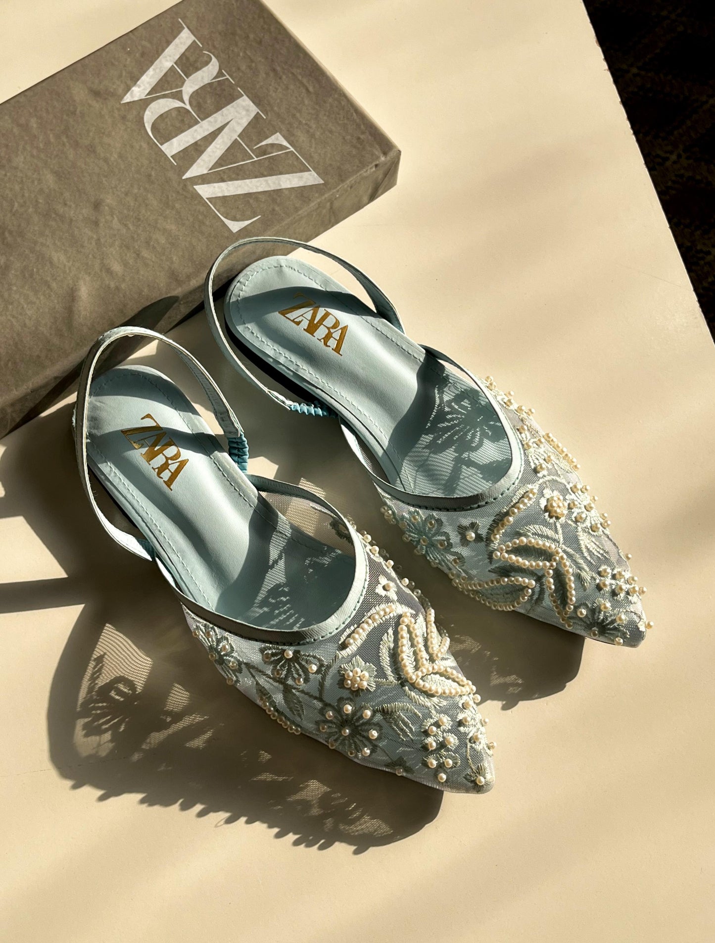 ZARA -  Embroidery Net Flat Pumps