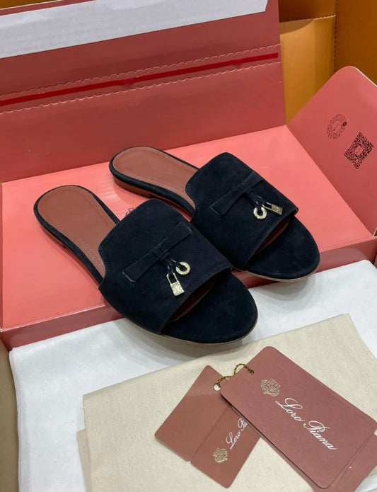 Summer Charms Suede Slides - Loro Piana