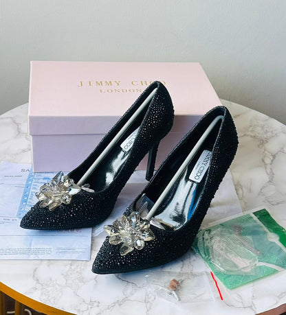 Crystal Covered Pointy Toe Pumps - JIMMY CHOO