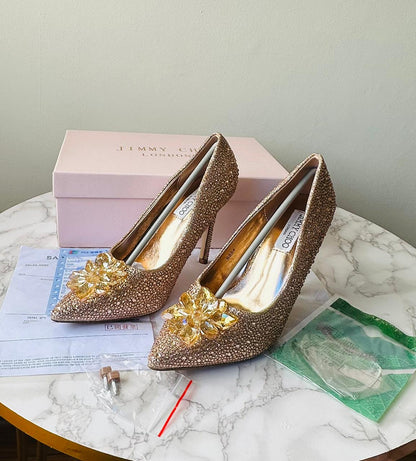 Crystal Covered Pointy Toe Pumps - JIMMY CHOO