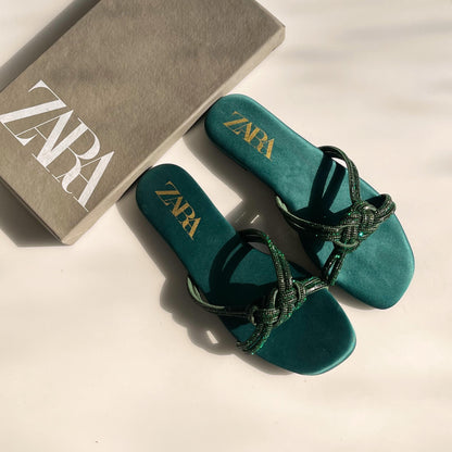 ZARA Flat Mesh Slippers