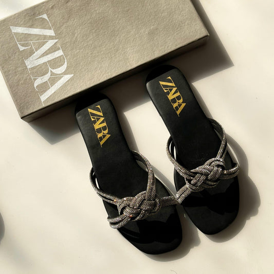 ZARA Flat Mesh Slippers