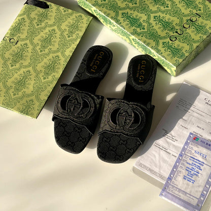 Gucci - Interlocking G Canvas Slides