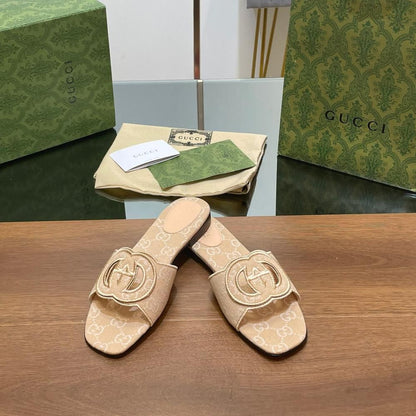 Gucci - Interlocking G Canvas Slides