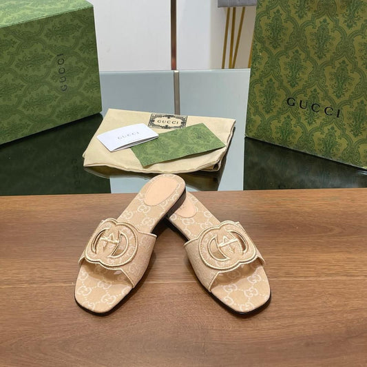 Gucci - Interlocking G Canvas Slides