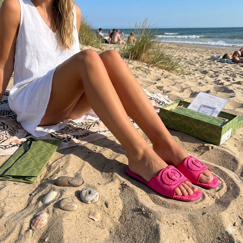 Gucci - Interlocking G Canvas Slides