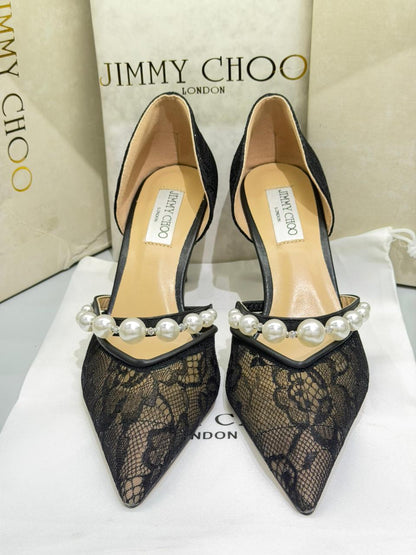 JIMMY CHOO Aurelie 85 Pearl - Made in Italy Imported