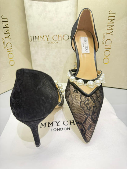 JIMMY CHOO Aurelie 85 Pearl - Made in Italy Imported