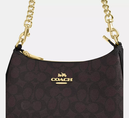Coach Teri Shoulder Bag In Signature Canvas - Dark Brown