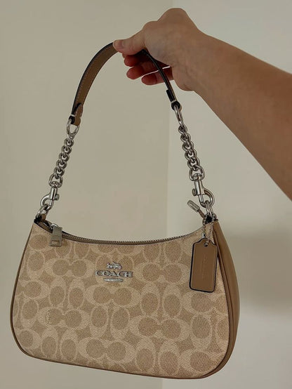 Coach Teri Shoulder Bag In Signature Canvas - Beige premium Dupe